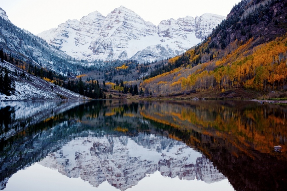Autumn and winter meet in Colorado, USA